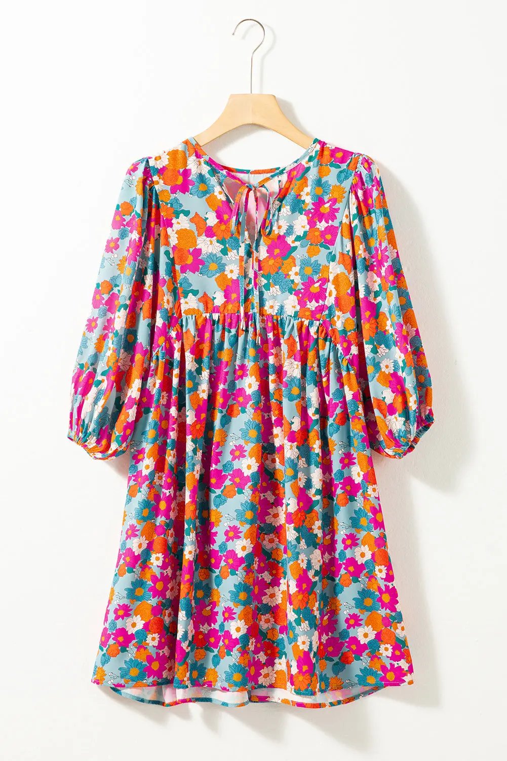Lena Floral Bubble Sleeve Babydoll Dress for Women - Love Salve